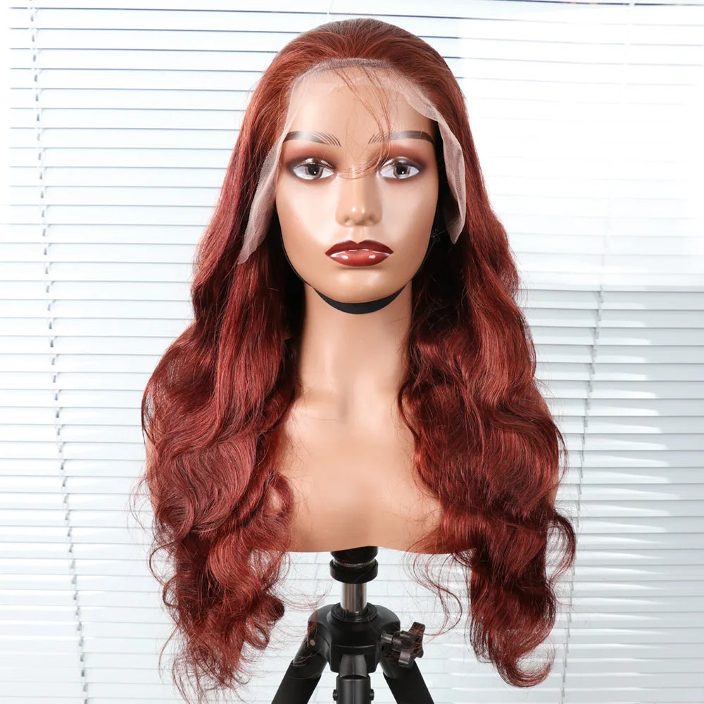 #33 Colored Body Wave Lace Front Wig 13x4 Transparent Lace Front Human Hair Wigs Pre Plucked Brazilian for Black Women