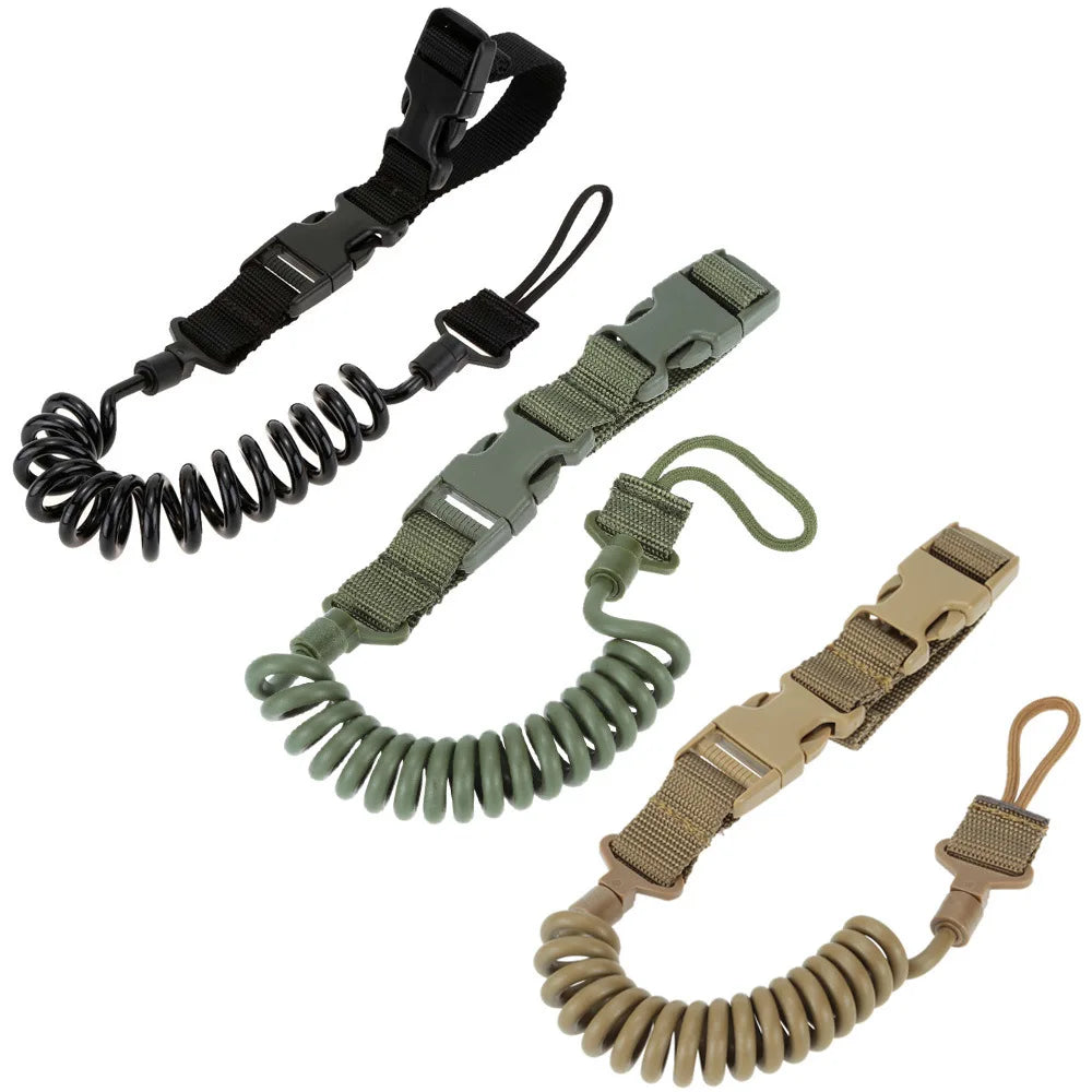 Outdoor Tactical Slings Anti-lost Adjustable Spring Sling Bungee Loss-proof Lanyard Anti-dropping Security Sling Hanger