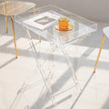 Modern Farmhouse Design Portable Transparent Acrylic Folding Coffee Table for Home Living Room Furniture