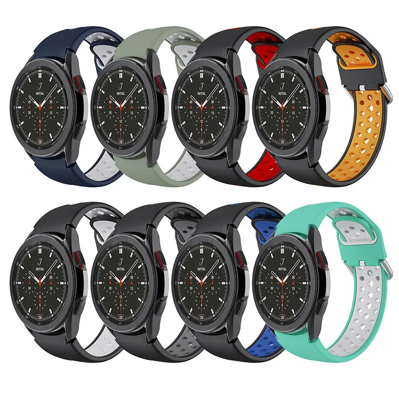 Top Fashion Rubber Silicone Sports Smart Watch Band Straps Correa for Samsung Galaxy Watch 4 5 6 7 Wristband