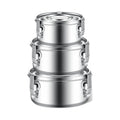 Round Stackable 12cm 14cm 16cm Stainless Steel 304 Lunch Box Food Storage Container Set with Lids