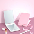 Zonyin 2-Sided Portable Folding Makeup Mirror 2X Magnification 3 Color Lights Handheld LED Compact Travel Makeup Mirror for Girl