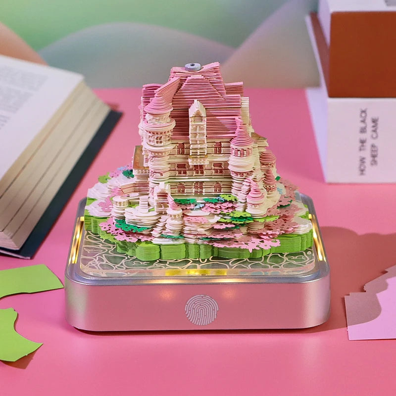 Valentine's Day New Design Love Castle 3D Memo Pad Custom Calendar Sticky Notes Paper Carving Art Notepad Gift Items for Girls MegaBDM