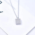 Wholesale Prices 925 Sterling Silver White Gold Plated Necklaces Fashionable Square Handmade Necklace for Women