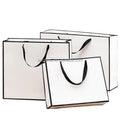 White Cardboard Coated Paper Gift Bag Manufacturer Clothing Store Shopping Portable Kraft Paper Bag Can Print Logo