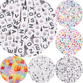 Multi Styles 100pcs Colorful Square Acrylic Cube Alphabet Letter Beads Acryl Beads 6mm for Children DIY Jewelry Making