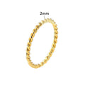 Wholesale Stainless Steel 2mm Thin Twist Chain Shape Finger Ring Jewelry Women Fashion Accessories China Supplier