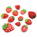 100pcs Fruit Series Flat Back Resin Strawberry Resin Charms for Diy Handmade Decor