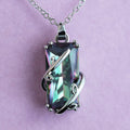 Huitan Creative Pendant Necklace Lady Girls Rectangle Cubic Zircon Leaf Vines Twining Delicate Colorful Necklace Women