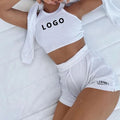 New Fashion Summer Women Two Piece Jogging Short Pant Sets Tank Top Women 2 Piece Biker Shorts Set for Woman