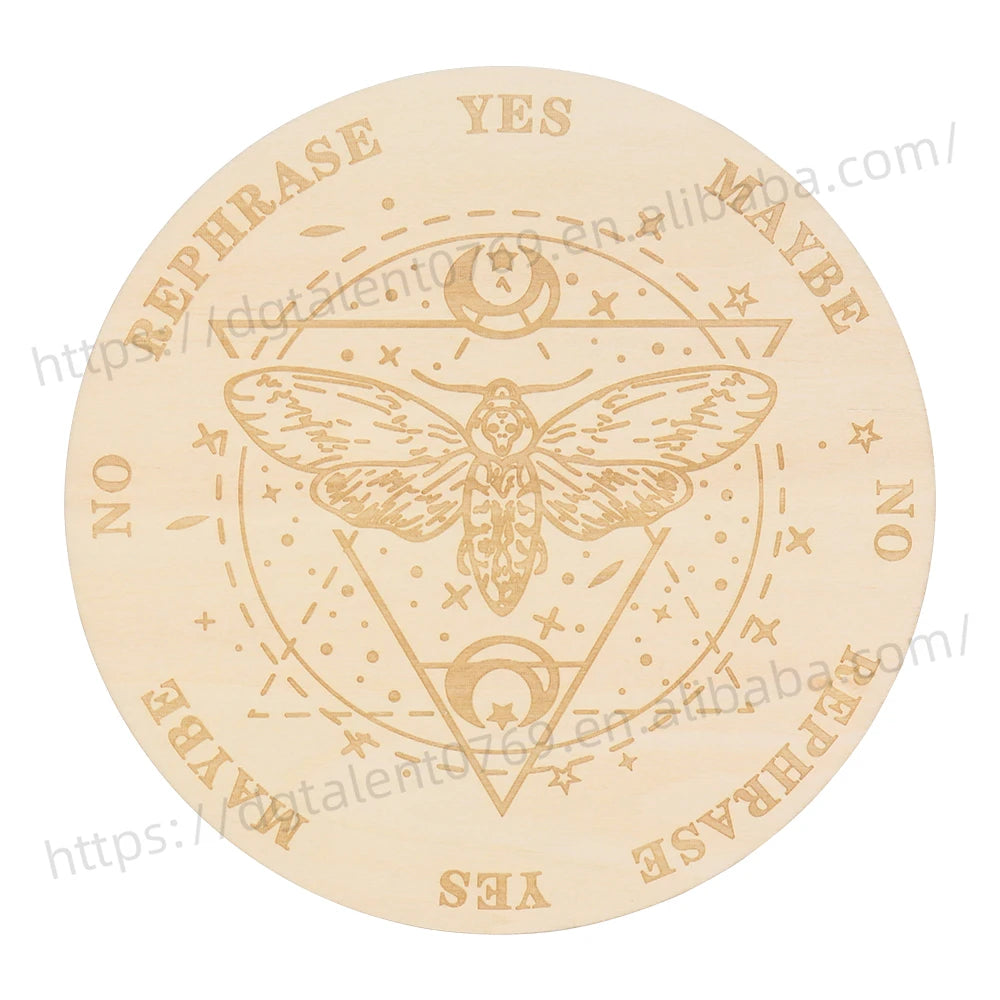 Tailai 6-8inch Pendulum Board Ouija Board Metaphysical Information Witch Board Witchcraft Decision Pendulum Kit for Beginners