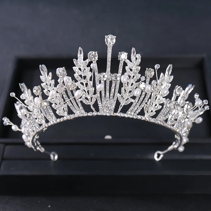 Bridal Tiara New Princess Rhinestone Crown Handmade Tiaras Headwear Bridal Accessories Large Tiara