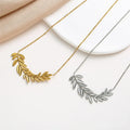 DAIHE New Style Design 18k Gold Stainless Steel Leaf Women Necklace