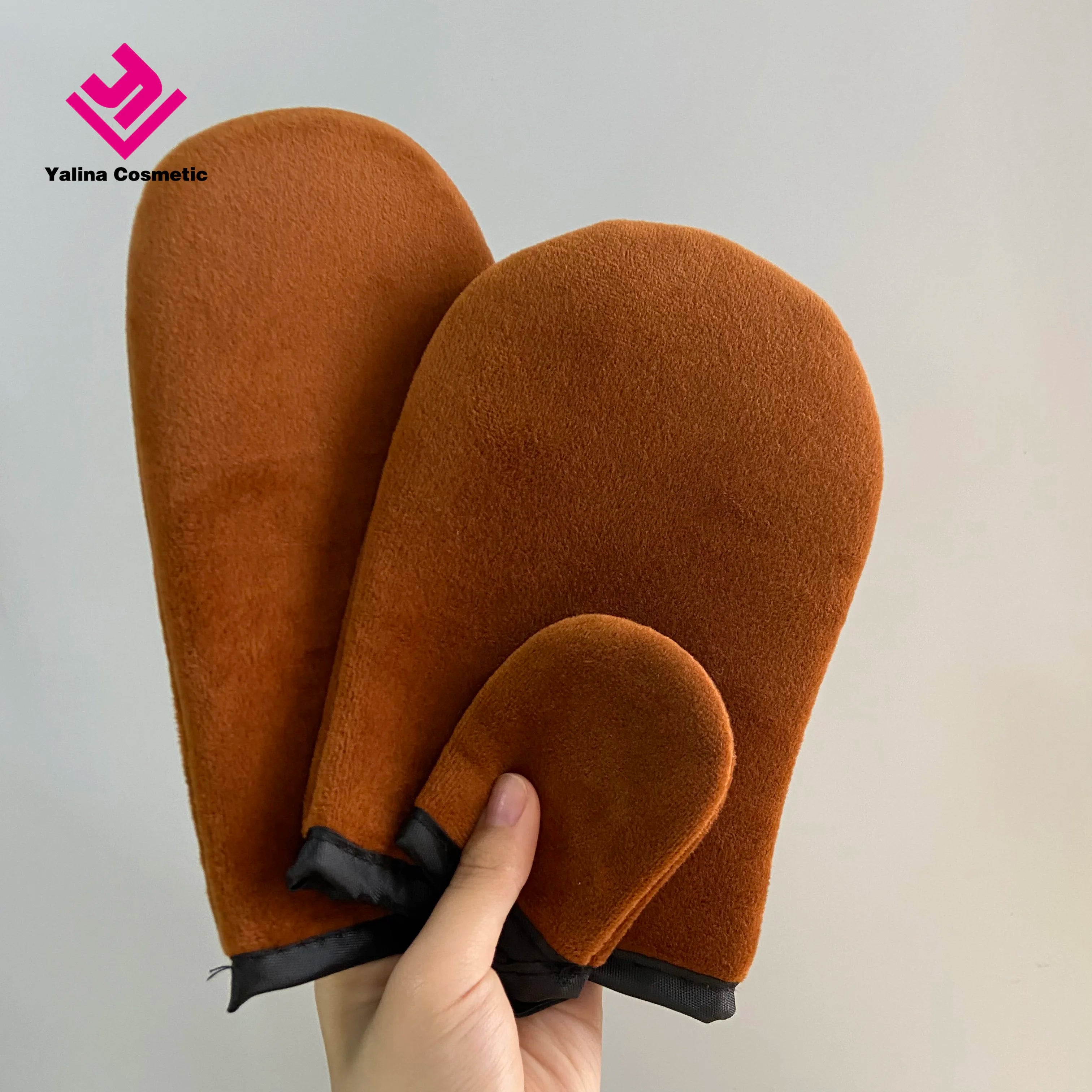 Black Soft Velvet Self Tanning Mitt Washable Self Tanner Applicator Mitt Use With Tanning Lotions Mousse Sprays