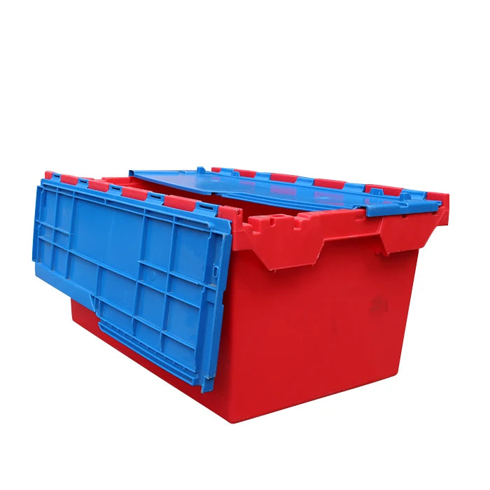 Heavy Duty Plastic Storage Boxes PP Plastic Shipping Crates Storage Containers with Attached Lid