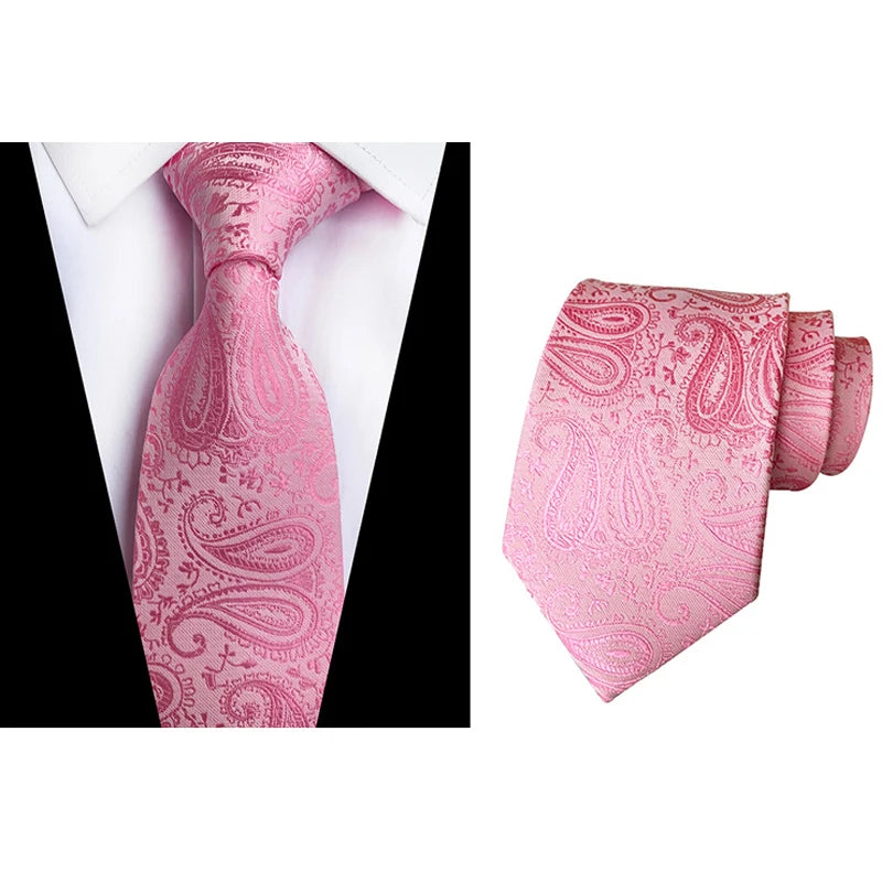Polyester Paisley Neck Ties for Mens Business Navy Blue Gold Red Black Necktie for Party Wedding Gifts Slim Gravatas Mens Tie