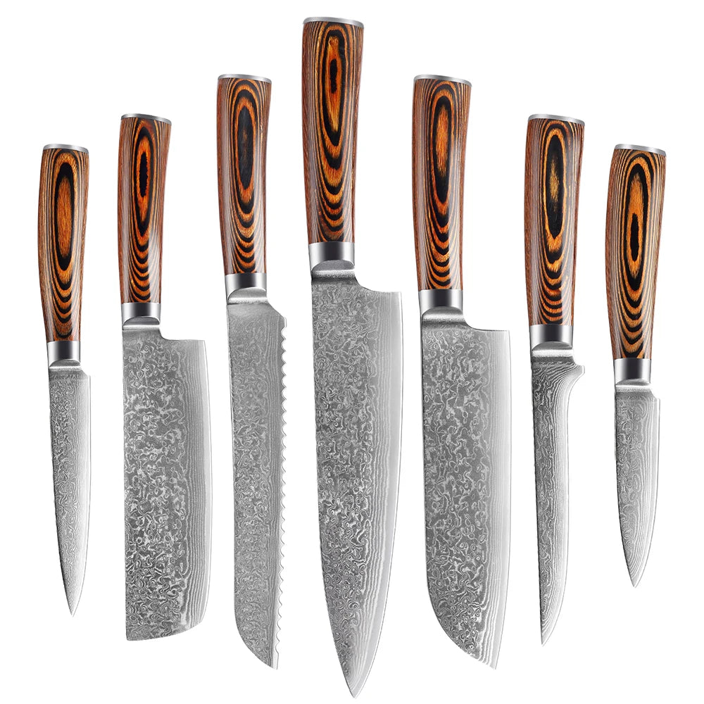 XITUO Kitchen Knives Japan Damascus Steel Knife Chef Boning Paring Utility Color Wood Easily Handle Best Family Gift Tool