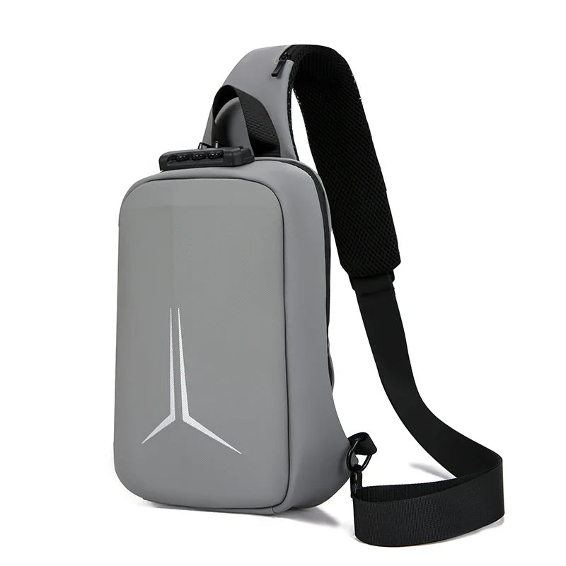 New Arrival Waterproof TPU Anti Theft Hard Case Chest Bag With Lock  Mini Men Crossbody Bag