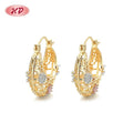 18K Laminated Gold Wholesale Oro Hollow Copper Alloy Hoop 18K Gold Plated Earrings Fashion Jewelry for Wholesale Earrings Women