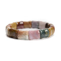 Novel Design Double Drill Bamboo Shape Ocean Jasper Stone Bangle Bracelet for Women Men 12x15mm