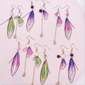 2021 Temperament Long Gradient Color Earring Wing Earrings Romantic Bridal Jewelry