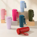 Hot Sales 750ml Double-Wall Stainless Steel Coffee Cup Portable Rope for Straw Lid Insulated Mug for Camping