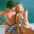OEM Custom Couple Swimwear Men and Women Matching Bikini Set Swimsuits for 2025 Summer