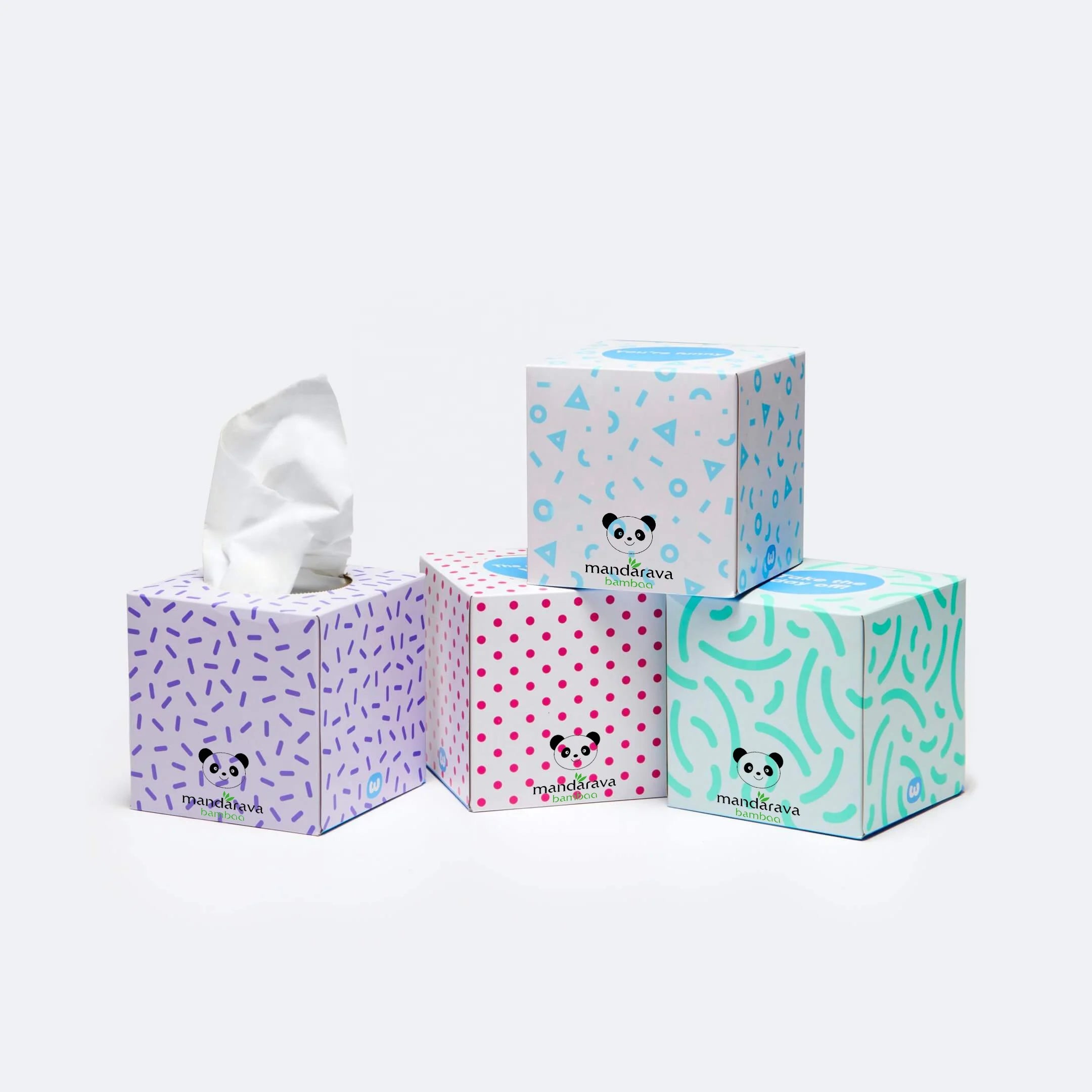 Factory Cheap Price Bamboo Pulp White Color Cube Box Virgin Wood Pulp Facial Tissue Facial Box