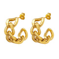 New Version Fashion Hollow Out C-shaped Chain Design Earrings Stainless Steel Earrings