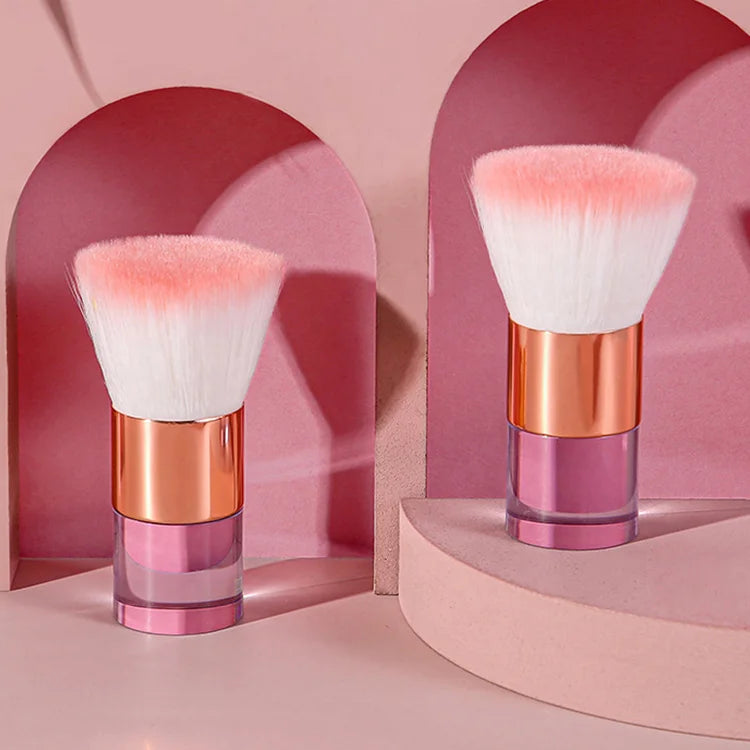 New Single Portable Mushroom Powder Blusher Make up Tool Kabubi Crystal Flat Wholesale Pink Makeup Brushes