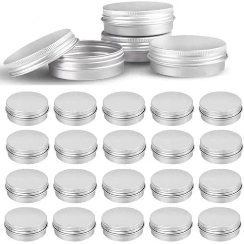 5g/10g/15g/20/30/50/60ml Empty Aluminum Jar Refillable Cosmetic Bottle Ointment Cream Sample Packaging Container Screw Cap