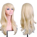 Wholesale 28-Inch Natural Wave Synthetic Wig with Bangs Long-lasting Party Cosplay Wigs for Cosplay & Special Events