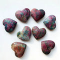New Healing Nature Green Gemstone Ruby Fuchsite Stone Heart Hand Carved for Sale