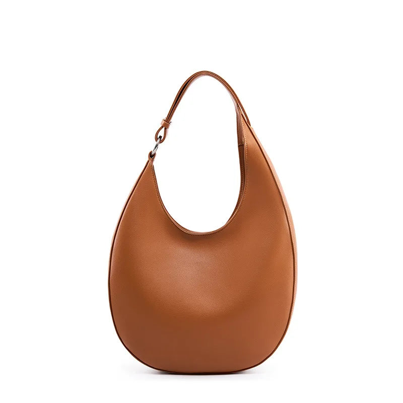 Premium Genuine Leather Crescent Bag for Women Vintage Heteromorphism Hobo Handbag Luxury Cowhide Shoulder Purse Underarm Bag MegaBDM