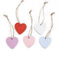Simple Painted Small Wooden Hearts Craft Shapes Colored Wood Chips Christmas Message Gift Tags Signs Hanging Crafts MegaBDM