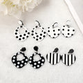 1Pair Heart and Square Earrings Flatback Acrylic Stud Earrings Unique Jewelry Gift for Girl