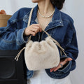 New Updating Low Moq Stock Winter Cross-body Bag Plush Handbag Tote Bag