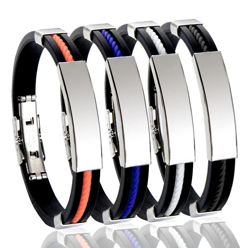 DAIHE High Quality Custom Logo Stainless Steel Charm DIY Bracelet for Men
