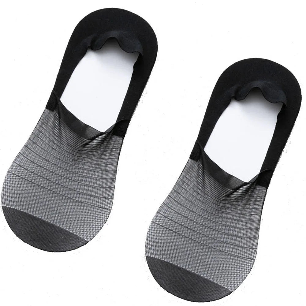Unisex Invisible No Show Socks Standard Mesh Spring Knitted Spandex/Nylon Non-slip Breathable Eco-Friendly Sweat-Absorbent Socks