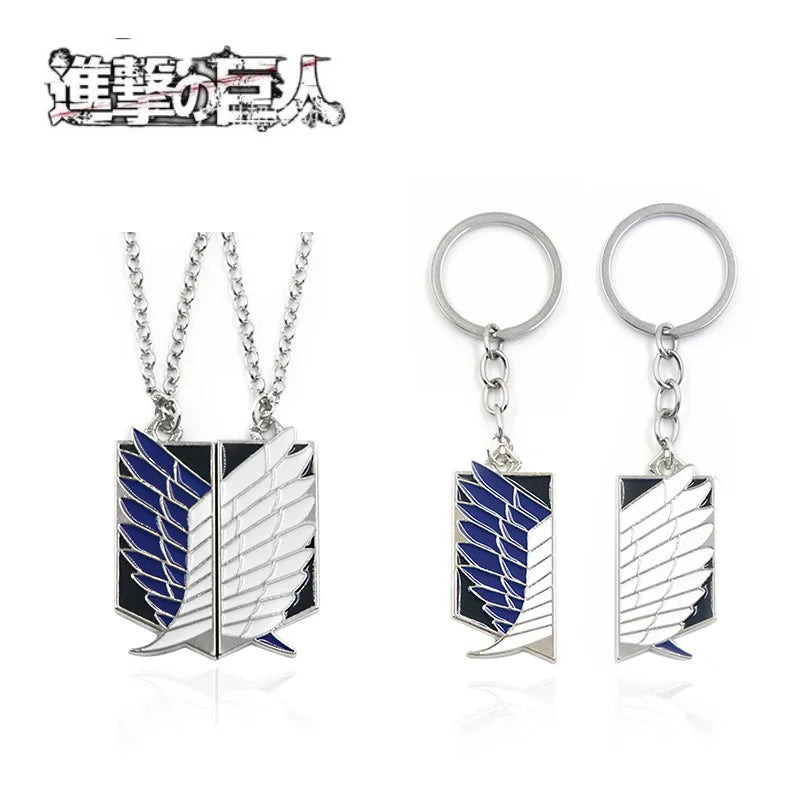 Accessories Metal Pendant Keychain Couple Necklace Shingeki No Kyojin Anime Attack on Titan Necklace