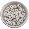 Diy Jewelry Making Accessories 8mm Ceramic Numbers and Letters Square Beads Loose Hand-woven Bracelet