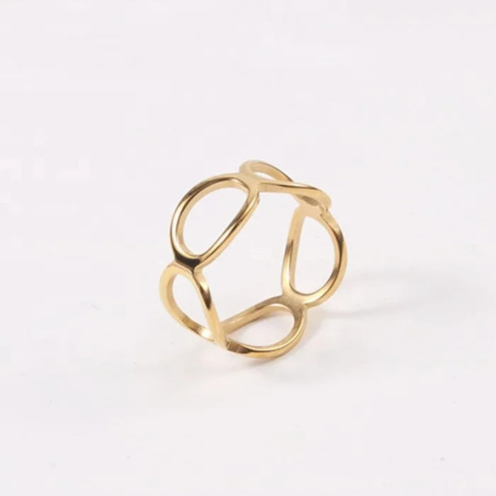 Women Fashion Designs Jewelry Hollow 8 Infinity Shape Stainless Steel Finger Tail Ring MegaBDM