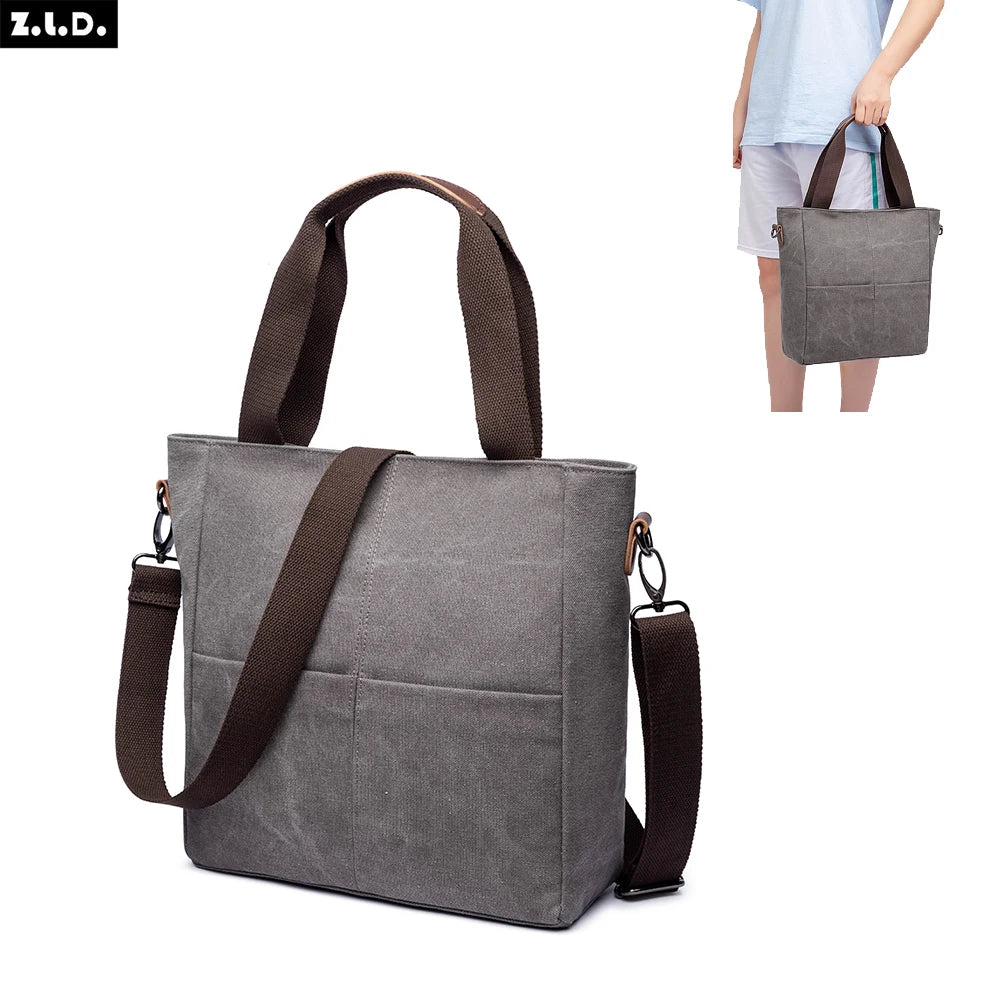 ZUOLUNDUO Ladies Vintage Hand Bag Fashionable Latest Design Zipper Closure Anti-Theft Polyester Lining Solid Color Vancas Bag