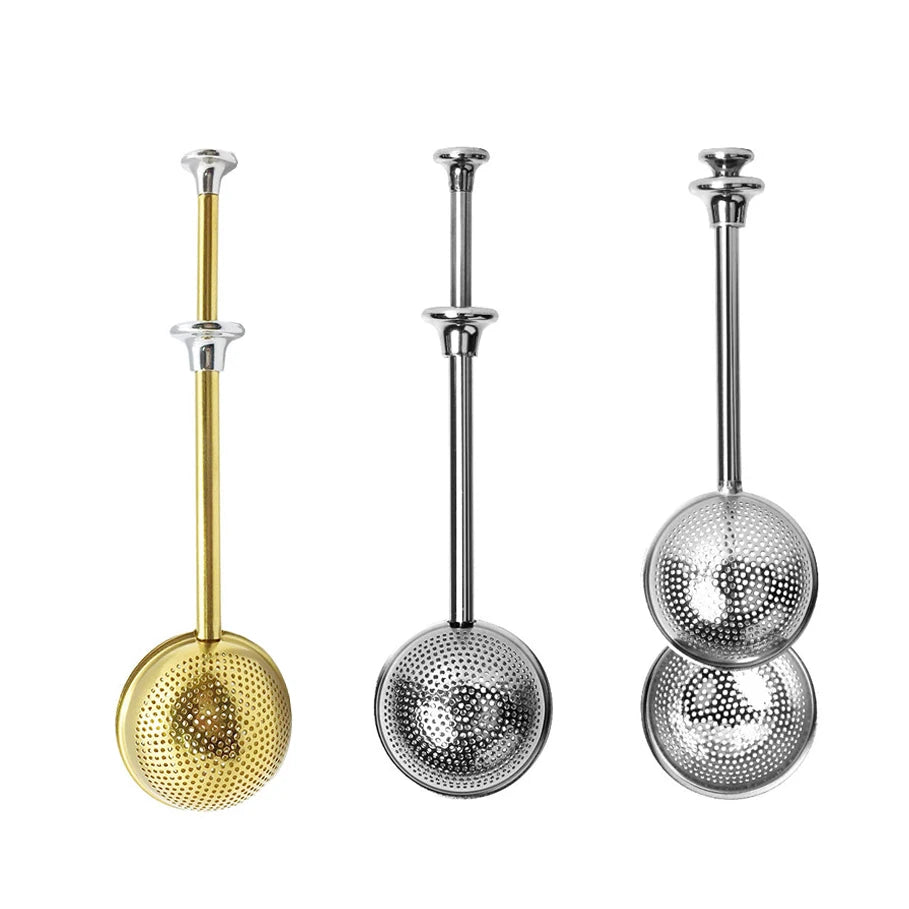 Kingwise 304 Stainless Steel Mesh Tea Infuser Ball Portable Telescopic Cylinder Eco-Friendly Herbal Tea Strainer Lid Loose Tea