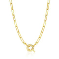 Stainless Steel Waterproof Non-Tarnish Gold Custom Charm Holder Paperclip Chain Carabiner Clasp Layering Necklace Gift for Her