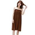 Dark Brown Women Body Towel Bathrobe Towel Dress Lady Microfiber Body Bathrobe Super Absorbent Bath Body Wraps Gown