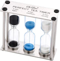 Handmade Stainless Steel Kitchen Set with Borosilicate Glass and Metal Hourglass Timer for Coffee Tea Home Cooking