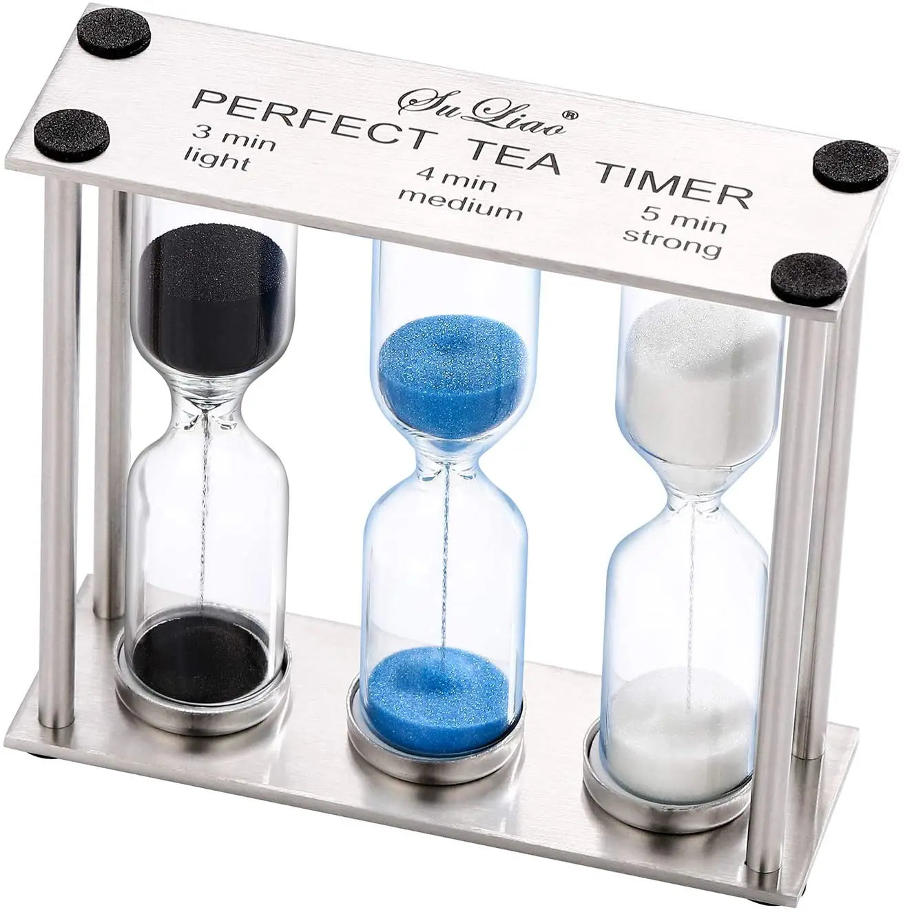 Handmade Stainless Steel Kitchen Set with Borosilicate Glass and Metal Hourglass Timer for Coffee Tea Home Cooking