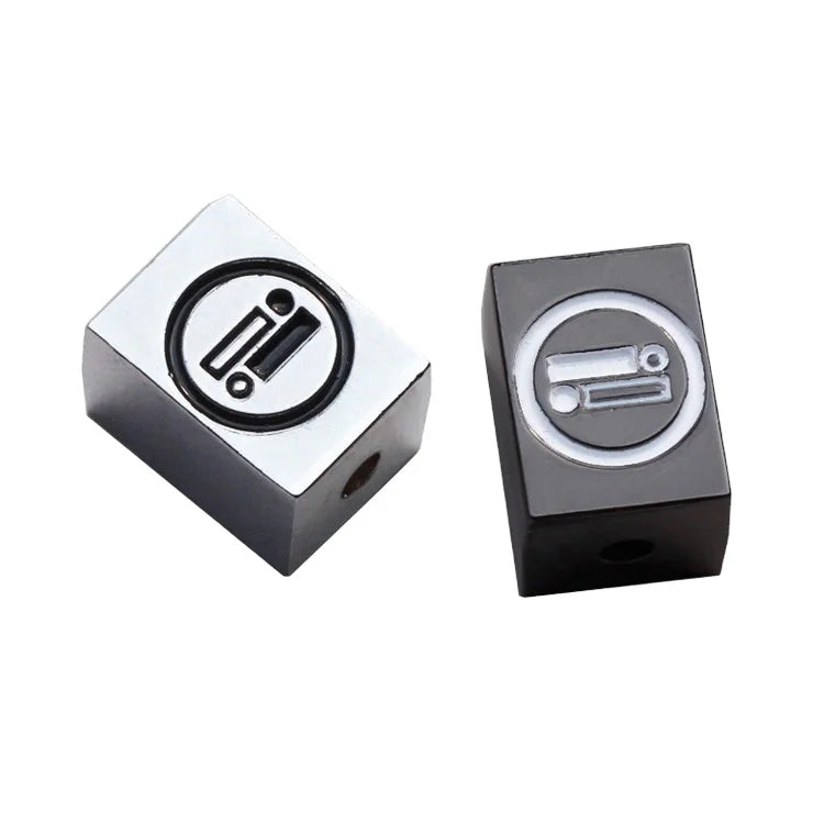 Square Shape Custom Engraved Name Jewelry Beads Double Holes Metal Pendant for Men Bracelet