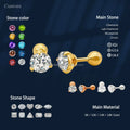 Au585 Solid 14k Yellow Gold Round White 1.0ct Lab Diamonds Claw Setting Ear Stud Fine Jewelry Wholesale